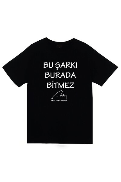 fame-stoned Tricou negru unisex 100% bumbac cu imprimeu Recep Tayyip Erdogan