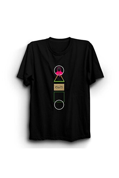 fame-stoned Squid Game Štampano Unisex 100% pamuk Crna T-shirt