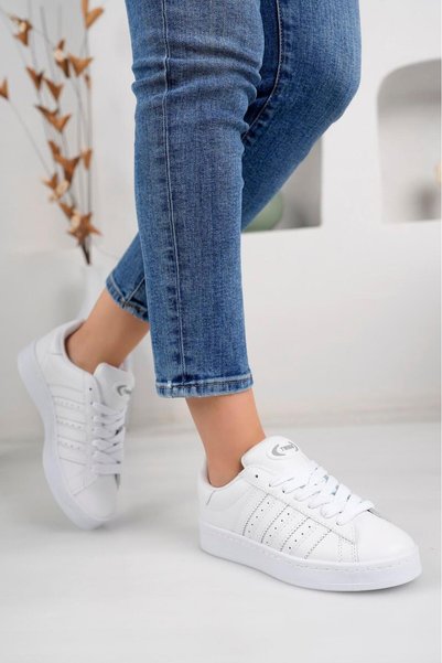 homiro Unisex Classic Lace-Up Orthopedic Sports Sneaker Shoes-White