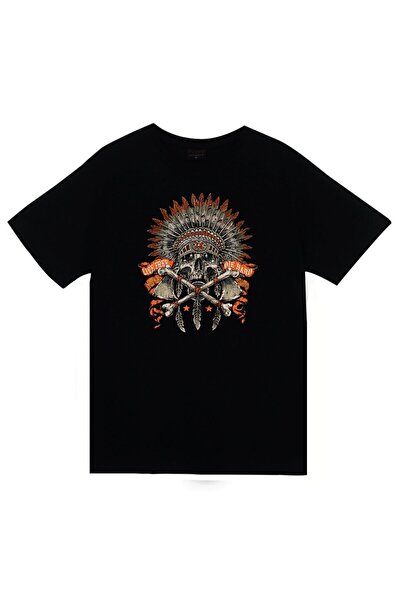 fame-stoned Crveno Koža pakovanja Štampano unisex 100% pamuk crna T-shirt