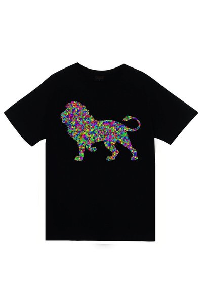 fame-stoned Lav, životinja Štampano unisex 100% pamuk crna T-shirt
