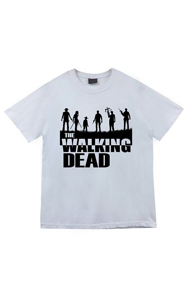 fame-stoned Μπλουζάκι Unisex White The Walking Death με στάμπα