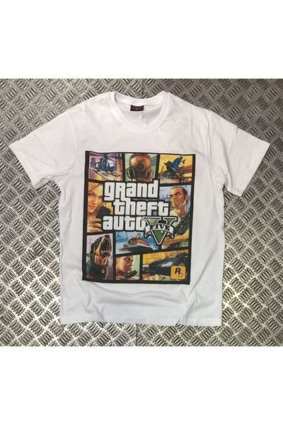 fame-stoned Gta, Tricou alb unisex 100% bumbac cu imprimeu joc