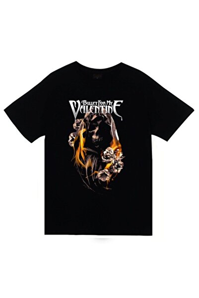 fame-stoned Bullet For My Valentine Printed Unisex 100% βαμβακερό μαύρο μπλου...