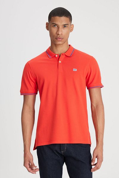 Lee Rotes Polo-T-Shirt für Herren