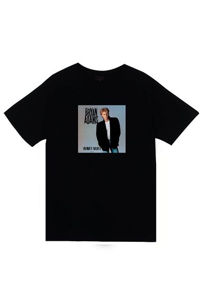 fame-stoned Tricou negru unisex 100% bumbac cu imprimeu Bryan Adams