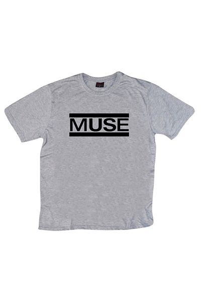 fame-stoned Μπλουζάκι Muse Printed Unisex 100% βαμβακερό γκρι