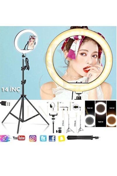 froyalife 14 inç Selfie Işığı, Işıklı 3 Renk Tripod, Youtuber, Güzellik Merke...