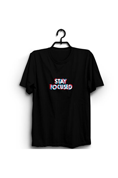 fame-stoned Ostanite fokusirani Štampano Unisex 100% pamuk Crna T-shirt