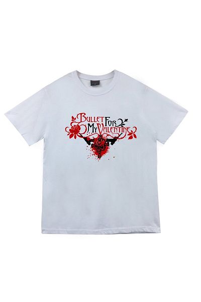 fame-stoned Bullet For My Valentine Printed Unisex 100% βαμβακερό λευκό μπλουζάκι
