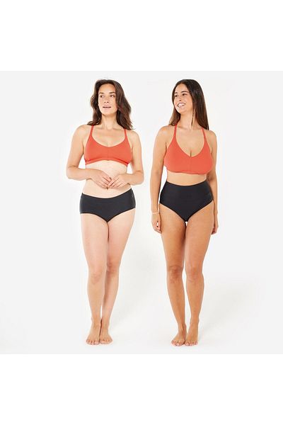 Decathlon Orange + Lilac |   Nabaiji Women's Sports Round Neck Bikini Top