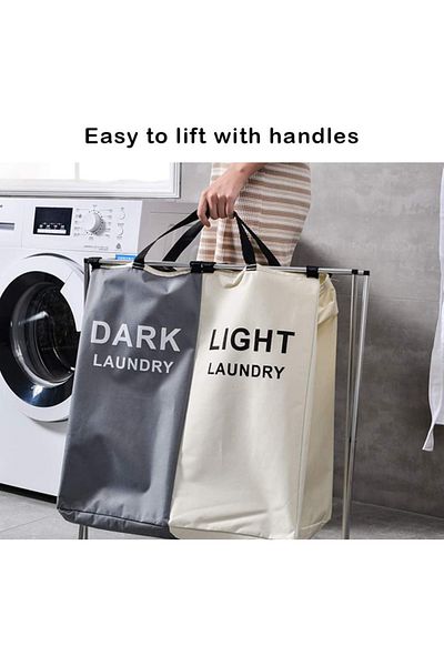 Generic Storage basket for dirty clothes white/grey