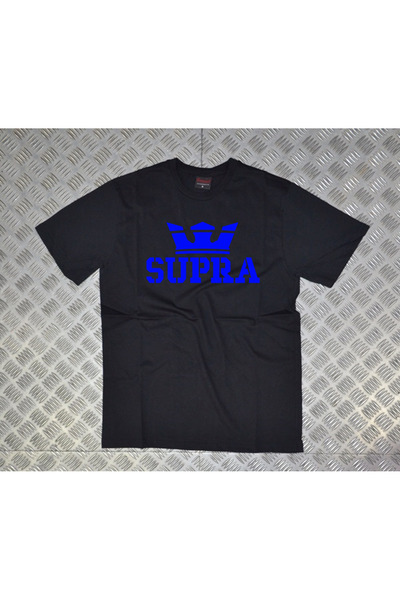 fame-stoned Unisex crna Supra Štampano T-shirt