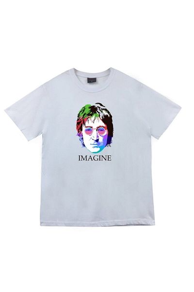 fame-stoned The Beatles Printed Unisex 100% βαμβακερό λευκό μπλουζάκι