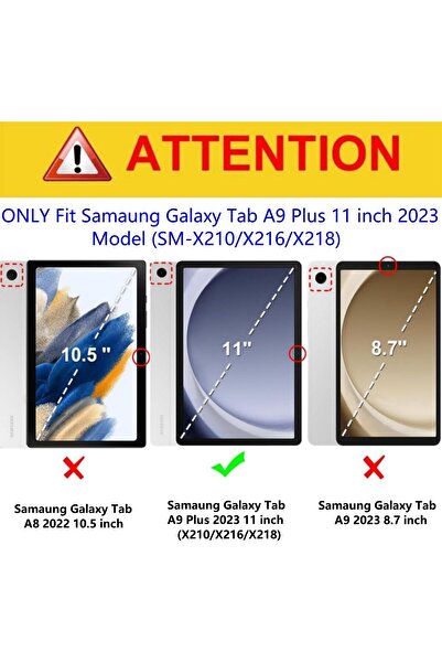 MMP SHOP Samsung Galaxy Tab A9 Plus X210 - Bluetooth-Compatible, Wireless Pen Compartment Keyboard