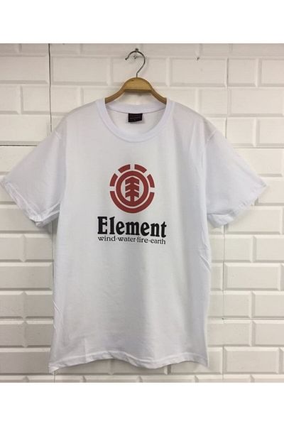 fame-stoned Element Printed Unisex 100% βαμβακερό λευκό T-shirt