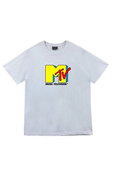 fame-stoned Unisex Λευκό T-Shirt με στάμπα Mtv