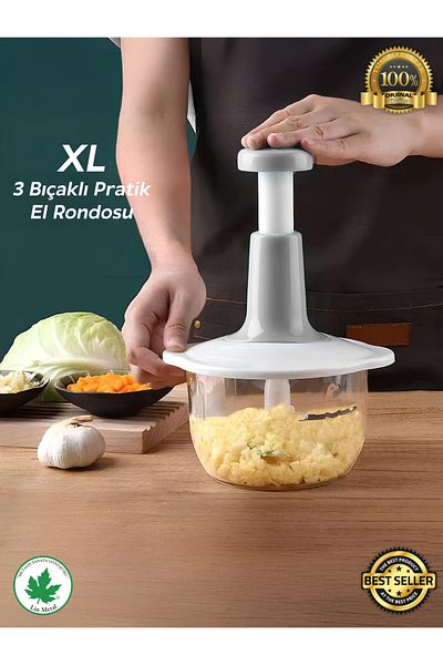 linmetal 1500ml New Generation Chopper - Practical Hand Robot, Bass Cutting Xl, Large Hand Rondo