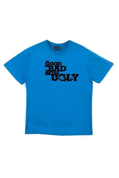 fame-stoned Μπλουζάκι Unisex Blue Good Evil Ugly printed