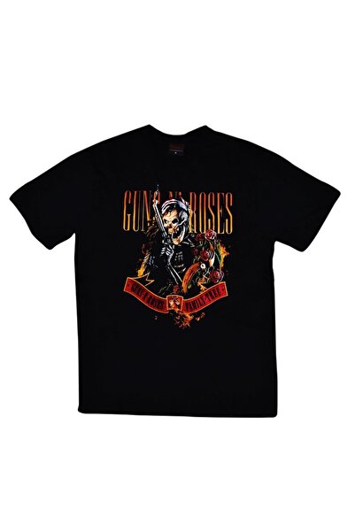 fame-stoned Μπλουζάκι Guns N Roses Printed Unisex 100% βαμβακερό μαύρο