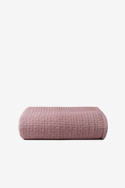 Barine Brick Color Dotty Cotton Bedspread - 240X260