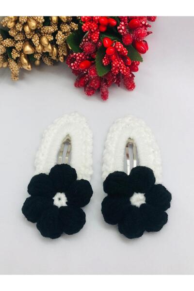 İnDerin Fan Black-White Snap 2-Piece Hair Clip