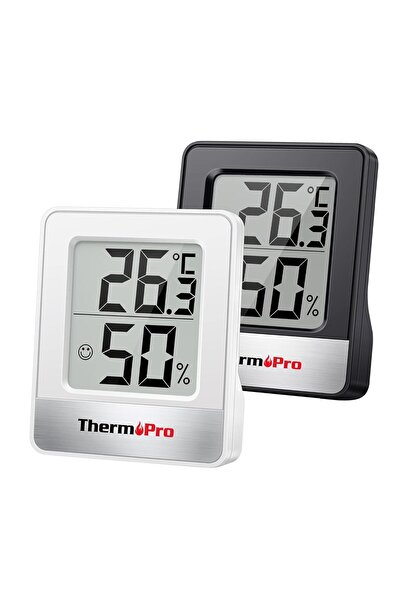 ThermoPro Tp49w-b Mini Iç Mekan Dijital Sıcaklık Ve Nem Ölçer Termometre Siyah-beyaz
