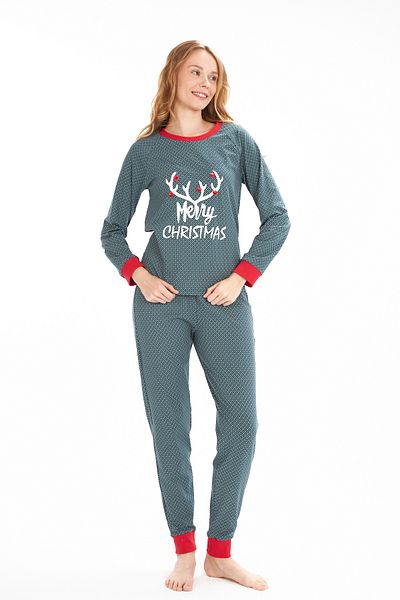 LILIAN Σετ οικογενειακών πιτζάμες Merry Christmas Deer πωλούνται χωριστά οι τιμές διαφέρουν
