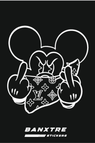 Banxtre Motor-Araba-Kask için Dekoratif Mcky LV Sticker Etiket (10CMx10CM)(1 ...