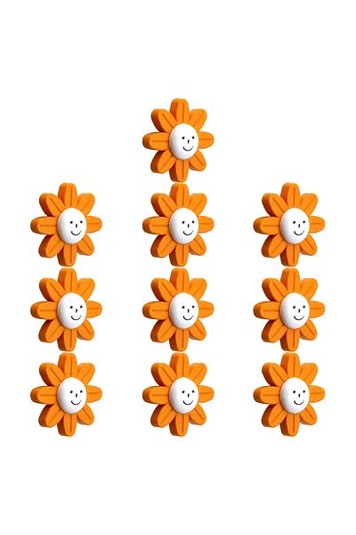 Badem10 Plastic Daisy 10 bucăți portocaliu camera copiilor fete băieți dulap mobilă bucătărie sertar mâner mâner