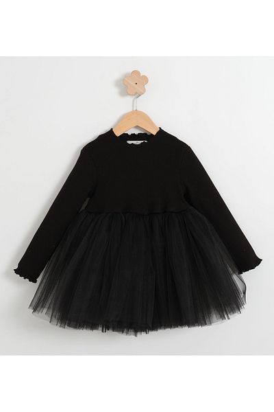 Milangel Rochie de balerină pentru fetiță cu fustă tutu neagră
