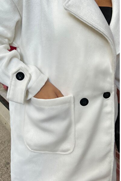 Mossta Широкий карманний оверсайз короткий пальто екрю