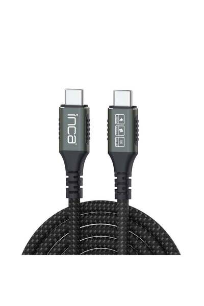Inca ITCT-40 USB4 8K@60Hz Thunderbolt 4/3 40 Gbps PD240W Type-C to Type-C Kablo -0.8m