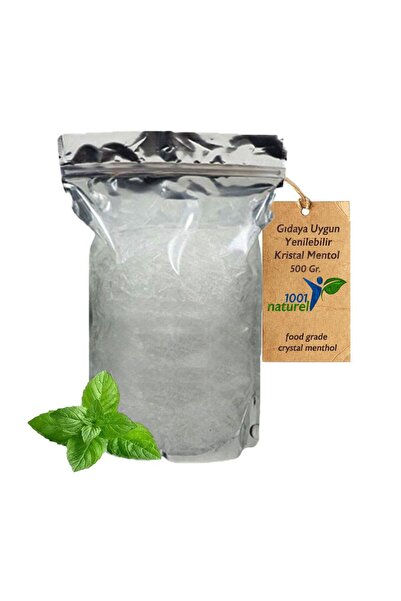 1001Naturel Kristal Mentol Gıdaya Uygun Yenilebilir Granul Crystal Menthol 500GR