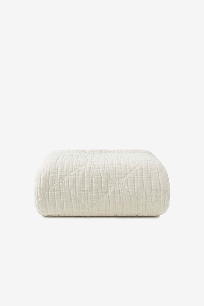 Barine Ecru Jacquard Atik Filled Bedspread - 240X240