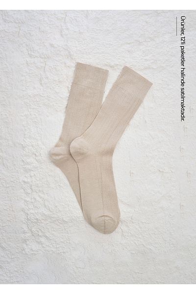 Boris Becker Beige 12 Pack Bamboo Blended Socks