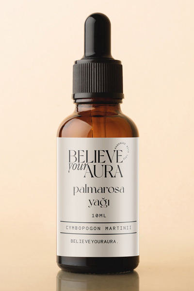 Believe Your Aura Palmarosa Yağı - %100 Saf ve Doğal Cilt ve Saç Bakım Yağı -...