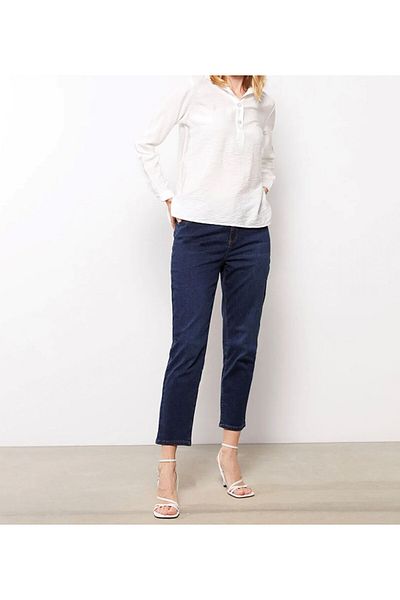 Kübra Tekstil Women's Buttoned Legend White Woven Viscose Fabric Blouse/Shirt