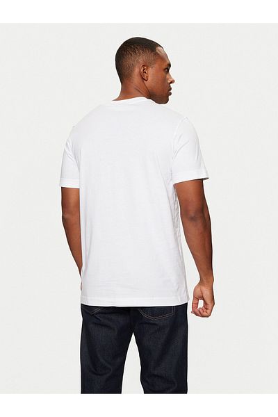 Calvin Klein Men's White T-Shirt - Cotton, Regular Fit, Round Neck, Short Sleeve J30J 327100 -Yaf