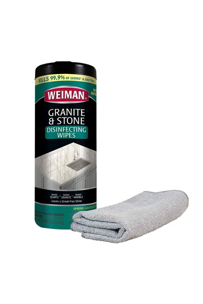 Weiman مناديل مطهرة للجرانيت والحجر، 30 قطعة