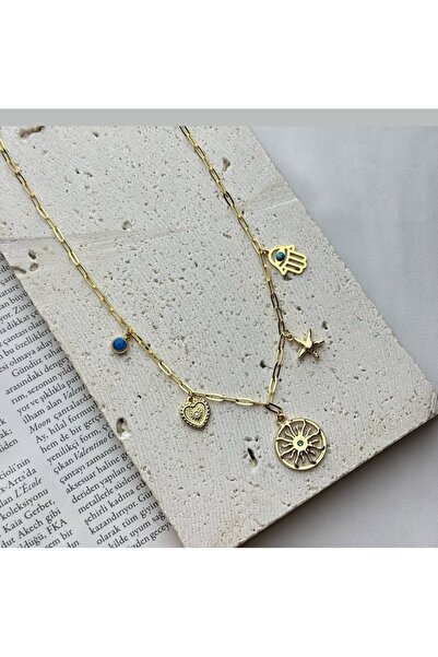 FOR YOU TAKI by Ezgi قلادة الحظ الفولاذية النسائية - غير مشوهة ومضادة للحساسية