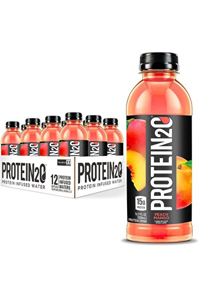 Protein2o مياه منقوعة بنكهة الخوخ والمانجو، 500 مل، عبوة من 12 قطعة