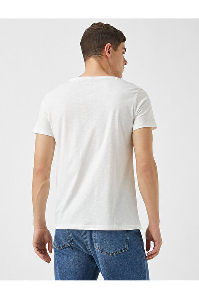 Koton Basic Tişört Bisiklet Yaka Cep Detaylı Kısa Kollu