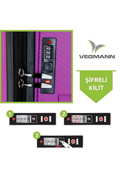 Vegmann Polipropilen (PP) Atlas Violet Orta Boy Valiz