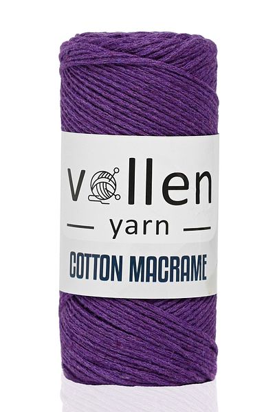 vollen yarn Ποιοτικό Κότον Μακραμέ Σχοινί, 2mm Κλωστή Κότσας Μακραμέ, σουπλά, σχοινί τσάντας, μωβ