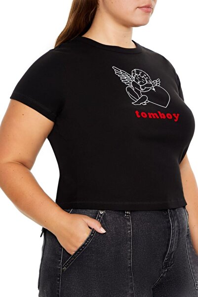 Forever 21 Plus Size Tomboy Baby Tee Tişört