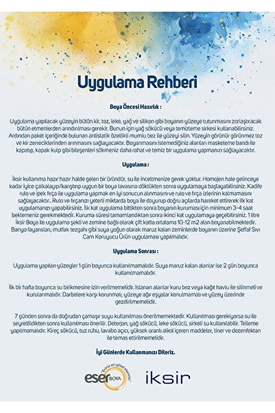 Eser Boya İksir Su Bazlı Evsel Dönüşüm Boyası - Beyaz (MOBİLYA - FAYANS - TEZGAH - DOLAP- PLASTİK - CAM)