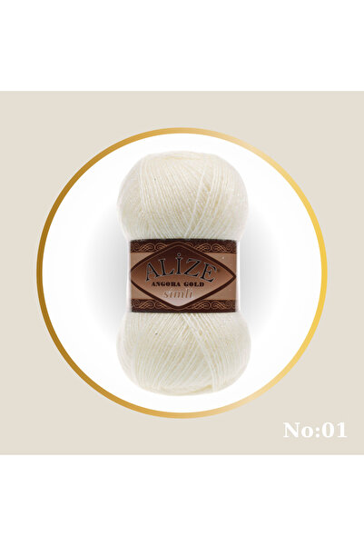 Ravepi Collection Angora Gold Glitter 5 pachete - culoare cremă, 100 gr - 500 m