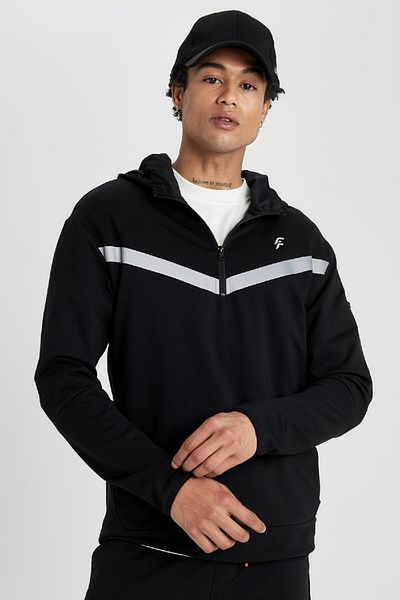 DeFacto Hooded Zipper Pocket Sweatshirt - Standard Fit B5139Ax24Sp