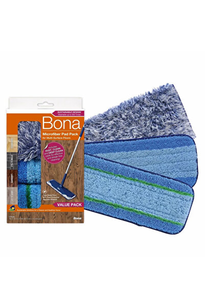 BONA مجموعة متنوعة من 3 قطع من وسادات التنظيف المصنوعة من الألياف الدقيقة